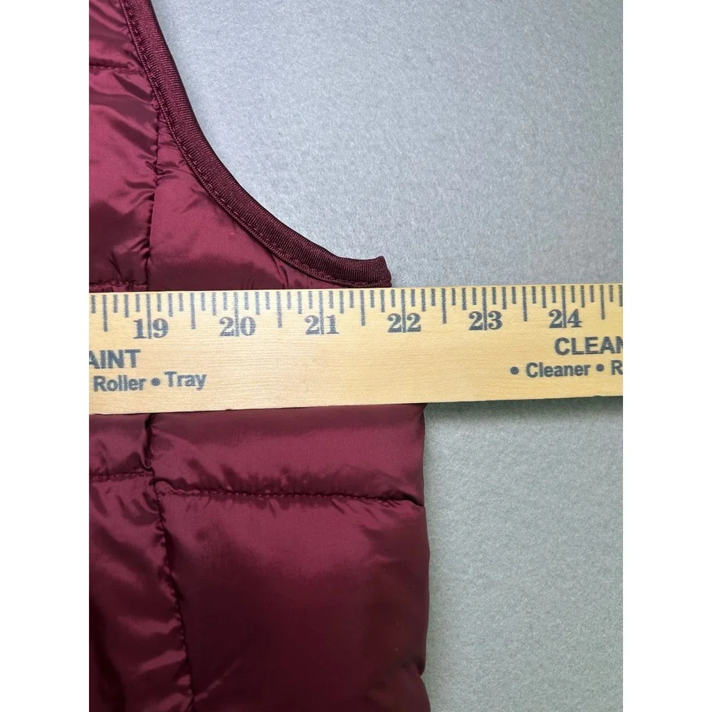 32 Degrees Heat Puffer Vest Women XL Burgundy Wine Quilted Full Zip Sleeveless
